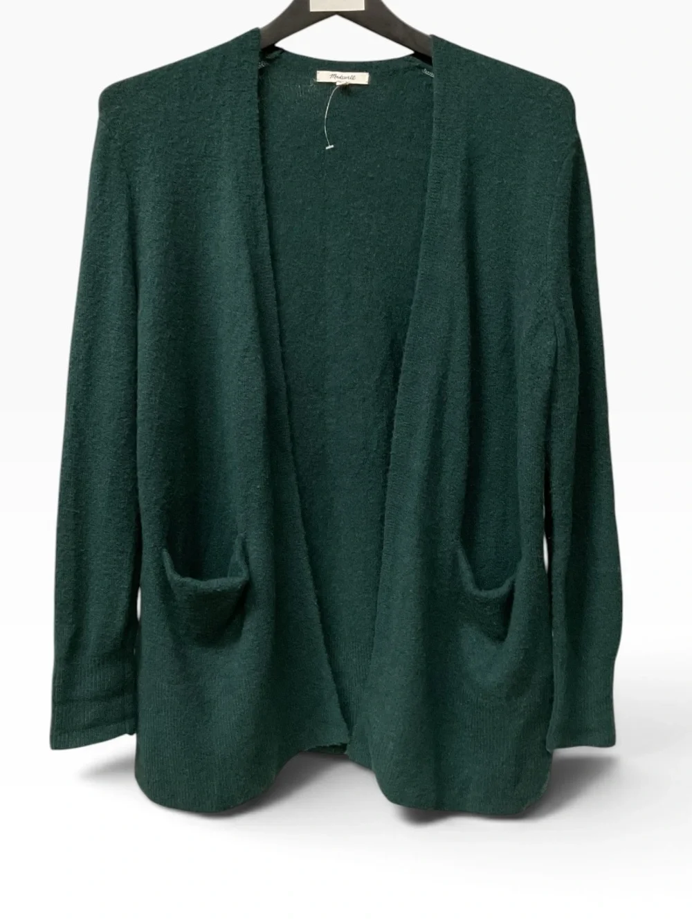 Brand New-Madewell open-front cardigan sweater in a deep forest green